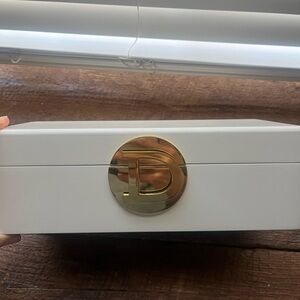 White Jewelry Box with “D” monogram in gold